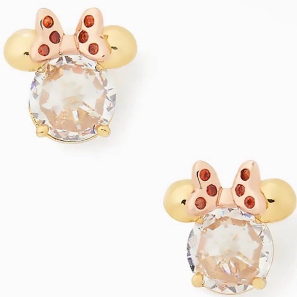 Kate Spade Mini Mouse Sparkling Crystal, Stud Earrings/ Gold tone - Picture 12 of 12